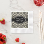 Gothic Zwart Kant en Perkament Bruiloft Jubileum Servetten (Insitu)