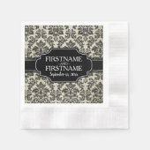 Gothic Zwart Kant en Perkament Bruiloft Jubileum Servetten (Voorkant)