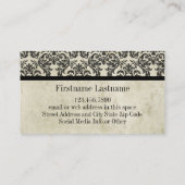 Gothic Zwart Kant en Perkament Bruiloft Jubileum Visitekaartje (Achterkant)