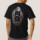 Gothic zwart Kat en Maan Tshirt (Achterkant)