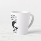 Gothic Zwart Kraai en Kant Valentijn Latte Cup Latte Mok (Rechterhoek)