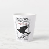 Gothic Zwart Kraai en Kant Valentijn Latte Cup Latte Mok (Voorkant)