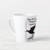 Gothic Zwart Kraai en Kant Valentijn Latte Cup Mok (Linkerhoek)