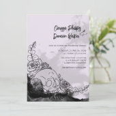 Gothic Zwart & Lavendel Schedel Rozen Handvasten Kaart (Staand voorkant)