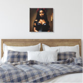 Gothic zwart meisje rode rozen kunst canvas afdruk (Insitu (Slaapkamer))