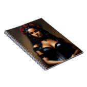 Gothic zwart meisje rode rozen schilderij notitieboek (Rechterzijde)