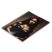 Gothic zwart meisje rode rozen schilderij notitieboek (Linkerzijde)