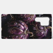 GOTHIC ZWART MET DONKERPAARSE POMPOENEN SAMSUNG GALAXY HOESJE (Achterkant horizontaal)