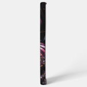 GOTHIC ZWART MET DONKERPAARSE POMPOENEN SAMSUNG GALAXY HOESJE (Linkerkant)