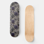 Gothic Zwart Paarse Rozen en Spinnen Skateboard (Voorkant)