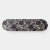 Gothic Zwart Paarse Rozen en Spinnen Skateboard (Horizontaal)