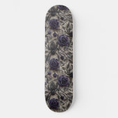 Gothic Zwart Paarse Rozen en Spinnen Skateboard (Voorkant)
