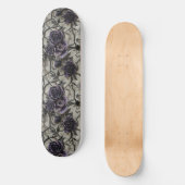 Gothic Zwart Paarse Rozen en Spinnen Skateboard (Voorkant)