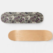 Gothic Zwart Paarse Rozen Skulls Moths Skateboard (Horizontaal)