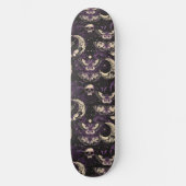 Gothic zwart Paarse schedels motten maan skateboar Persoonlijk Skateboard (Voorkant)