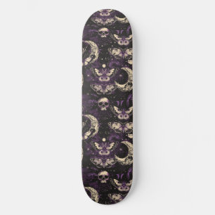 Gothic zwart Paarse schedels motten maan skateboar Persoonlijk Skateboard