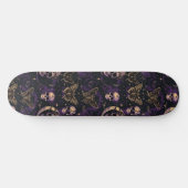 Gothic zwart Paarse schedels motten maan skateboar Persoonlijk Skateboard (Horizontaal)
