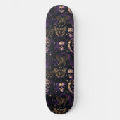 Gothic zwart Paarse schedels motten maan skateboar Persoonlijk Skateboard (Voorkant)