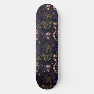 Gothic zwart Paarse schedels motten maan skateboar Persoonlijk Skateboard