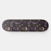 Gothic zwart Paarse schedels motten maan skateboar Persoonlijk Skateboard (Horizontaal)