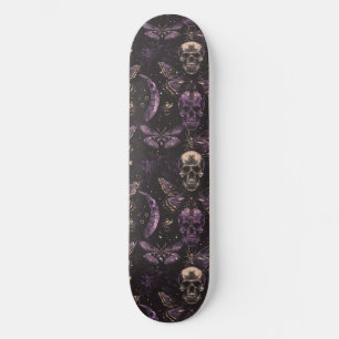 Gothic zwart Paarse schedels motten maan skateboar Persoonlijk Skateboard