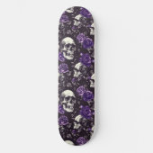 Gothic Zwart Paarse Skulls en Rozen Skateboard (Voorkant)