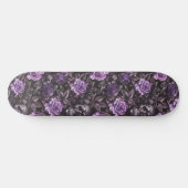 Gothic Zwart Paarse Skulls en Rozen Skateboard (Horizontaal)