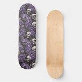 Gothic Zwart Paarse Skulls en Rozen Skateboard (Voorkant)