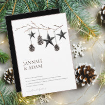 Gothic zwart pinecones sterren kerst bruiloft