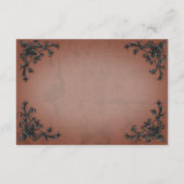 Gothic zwart & roest filigraan hart details informatiekaartje (Achterkant)