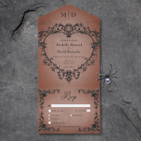 Gothic Zwart & Roest Filigraan Hart Diner