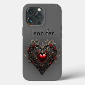 Gothic Zwart & Rood Donker Hart Case-Mate iPhone Case (Achterkant)
