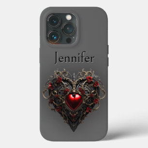 Gothic Zwart & Rood Donker Hart Case-Mate iPhone Case