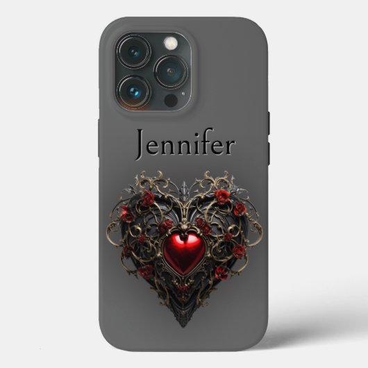 Gothic Zwart & Rood Donker Hart Case-Mate iPhone Case (Achterkant)