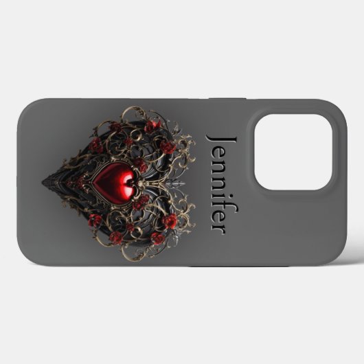 Gothic Zwart & Rood Donker Hart Case-Mate iPhone Case (Achterkant (horizontaal))