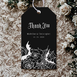 Gothic Zwart Roos Bat Spiderweb Wedding Cadeaulabel