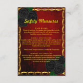 Gothic zwart Roos bloedrood bruiloft veiligheidsma Informatiekaartje (Voorkant)