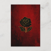 Gothic zwart Roos bloedrood bruiloft veiligheidsma Informatiekaartje (Achterkant)