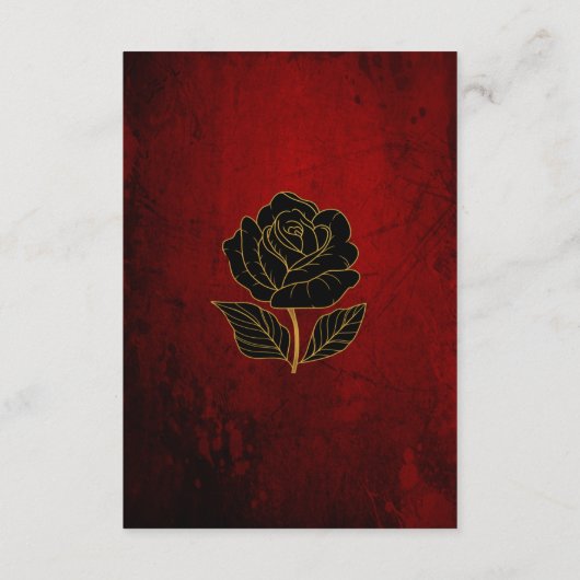 Gothic zwart Roos bloedrood bruiloft veiligheidsma Informatiekaartje (Achterkant)
