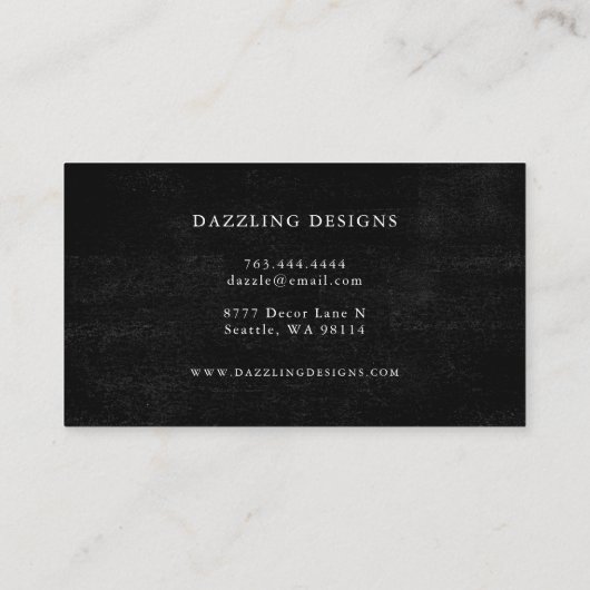 Gothic zwart Roos bloemig Visitekaartje (Achterkant)