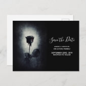 Gothic Zwart Roos Bloody Petal Bruiloft Save the D Briefkaart (Voorkant / Achterkant)