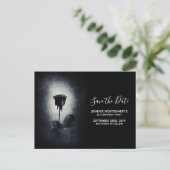 Gothic Zwart Roos Dripping Blood Save the Date Briefkaart (Staand voorkant)