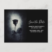 Gothic Zwart Roos Dripping Blood Save the Date Briefkaart (Voorkant)