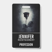 Gothic zwart Roos druppelen bloed macabre beroep Badge (Achterkant)