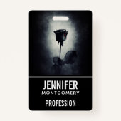 Gothic zwart Roos druppelen bloed macabre beroep Badge (Voorkant)