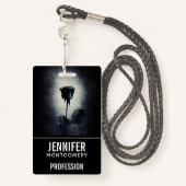 Gothic zwart Roos druppelen bloed macabre beroep Badge (Achterkant met draagriem)