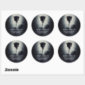 Gothic Zwart Roos Druppelen Bloed Macabre Business Ronde Sticker (Vel)