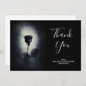 Gothic Zwart Roos Druppelen Bloed Macabre Dank u Bedankkaart (Voorkant / Achterkant)