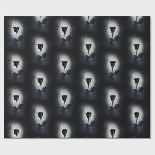 Gothic zwart Roos druppelen bloedmacabere patroon Cadeaupapier (Vlak)