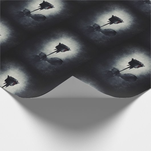 Gothic zwart Roos druppelen bloedmacabere patroon Cadeaupapier (Hoek)
